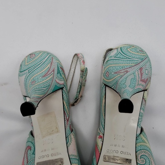 DOLCE & GABBANA PAISLEY PRINT SLINGBACK PUMPS - Picture 14 of 16